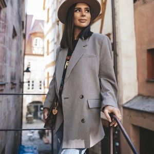 NWT Zara Oversized Check Blazer